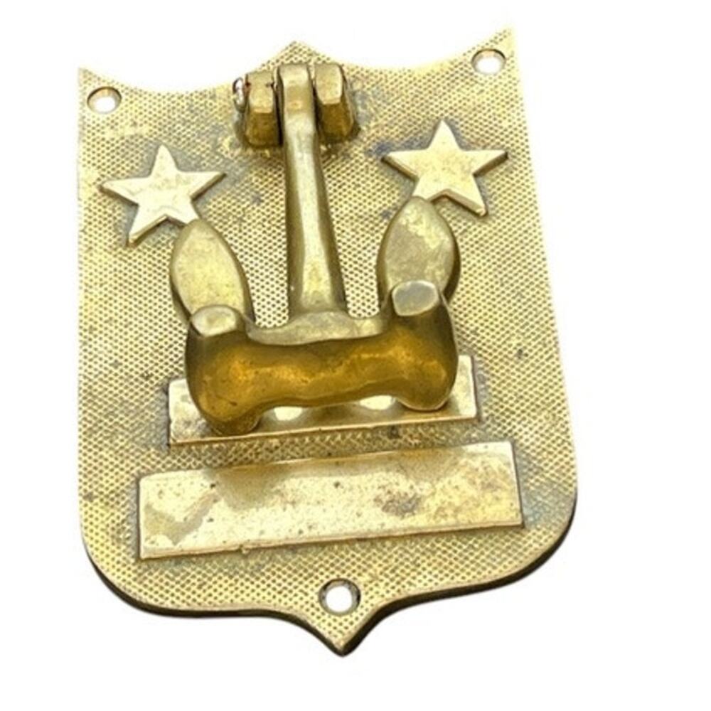 Antique Heavy Brass Maritime Nautical Anchor Door Knocker Maritime Architectural